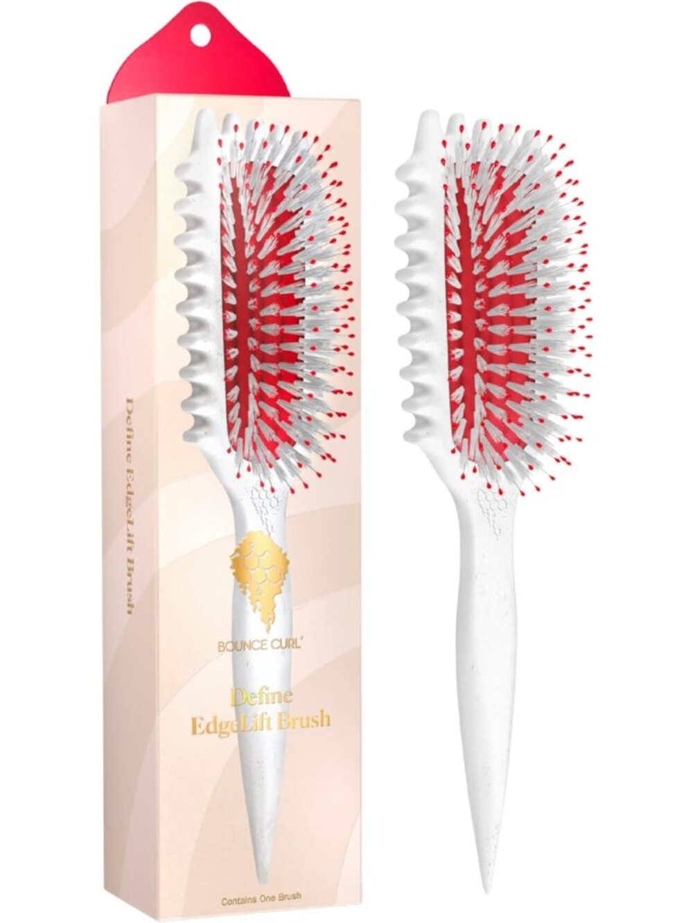 5-in-1 Curl Defining Edge Brush for Defined Curls & Waves - Cherry Color
